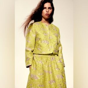 H&M NWT Cropped brocade jacket, size: Small